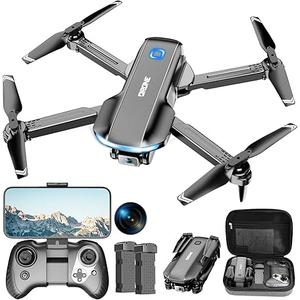 Drone with Camera 1080P HD FPV Foldable Drone for Adults and Beginners, RC Quadcopter with Carrying Case, One Key Take Off/Land, Optical Flow Positioning, 360° Flip,3 Speed Mode,Waypoint Fly Dark Grey