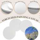 Ireer 2 Pcs 20 Inch Round Canvas Stretched Canvases for Painting Blank White Round Canvas Panels Large Quality Circle Canvas Board for Acrylic Pouring Oil Gouache Art Crafts