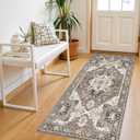 RUUGME Entryway 2x4 Runner Rug: Washable Vintage Rugs Low Pile Lightweight Stain Resistant Carpet for Kitchen Bedroom Non-Slip Soft Thin Floor Mat for Bathroom Laundry Room (Beige,2x4)