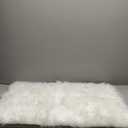 Goolela Faux Fur Rug Throw Small White 2x3 Sheepskin Rug Fluffy Washable for Bedroom Dorm Bedside Luxury Room Decor Rectangle