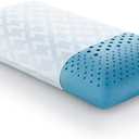 MALOUF Zoned Pillow Infused with Temperature Regulating Gel-New ACTIVEDOUGH Formula is Responsive, Supportive, and Plush-Mid Loft-Queen, Blue (Queen (Pack of 1))