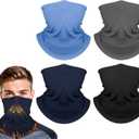 Fivali Winter Neck Warmer Gaiter: 4 Pack Windproof Face Cover Cold Weather Protection for Men Women Fleece Scarf for Skiing (One Size, Black, Navy, Grey, Blue)