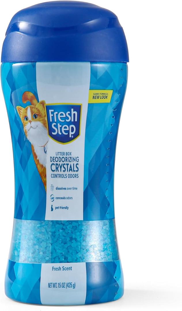 Pack Of 3 Fresh Step Cat Litter Crystals in Fresh Scent - Cat Litter Box Deodorizer - Combats Odors and Neutralizes Smells to Keep Your Home Clean, 15 Ounce