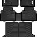 YITAMOTOR Floor Mats Compatible for 2021-2023 Hyundai Santa Fe Includes 2 Rows and Cargo Liner Set,TPE All-Weather Floor Mat Set Liners, Black