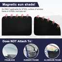 Ovege Car Window Shades Magnetic - Side Window Sun Shade Car Curtain Suedette UV Protection Privacy Baby Suction Magnetic Front&Back 4pcs