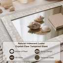 Autdot Rectangular Capiz Shell Framed Bathroom Mirror, 36" x 24" Coastal Wall Mount Mirrors, Natural Seashell Decorative Mirror for Living Room Foyer Entryway Decor, Vertical/Horizontal Hanging