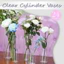 24pcs Glass Cylinder Vases for Centerpieces,Clear Flower Vases for Wedding Decorations and Indoor Home Decor, Hurricane Candle Holder for Table Shelf, Party