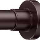 Ausemku Shower Curtain Rod 32-65 Inch Adjustable - 1 Inch Diameter Heavy Duty No drill Spring Tension Shower Rod, Non-Slip Rustproof Telescopic Rod for Bathroom, Brown