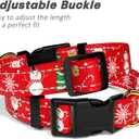 2 x Reflective Dog Collar, Cute Christmas Style Dog Collars for Medium Dogs, Soft Nylon Puppy Collar for Boy and Girl Female Dog, Adjustable Heavy-Duty Pet Collar with Quick Release Buckle, Red (M (Neck 14-20", Width 1"))