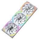 Jungle Leopard Galaxy 120mm PC Reverse Blade Case Fans, ARGB and PWM Cooling Fan PC, Axle Core Double Ring CD Pattern Module Computer Fans, DaisyChain 5V RGB Fan (White 3 Pack)