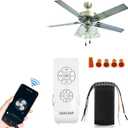 Upgrade Universal WiFi Ceiling Fan Light Remote Control Kit, Wireless Fan Speed Lamp Controller with Timing Compatiple for Alexa, Google Home, Phone,Voice Control (Wifi + RF 1 SET)
