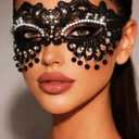 Black Masquerade Mask for Women Luxury Lace Masks Prom Ball Face Mask Halloween Costume Masks