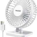 Gaiatop USB Desk Fan, Small But Powerful, Personal Portable Quiet 3 Speeds, Adjustable Mini Table Desktop fan for Cooling Home Office Car Summer Travel Gifts White