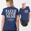 Christian Shirts for Women Faith Jesus Shirt Bible Verses Inspirational Short Sleeve Graphic Tee Tops (Blue, L)