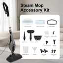 11-in-1 Steam Mop, 1550W Powerful Handheld Steam Cleaner, 260F Multi-Functional Floor Steamer with 21.3FT Cord for Floors, Hardwood, Tiles, Grout, Windows, Kitchen, Bath, Adjustable (Grey)