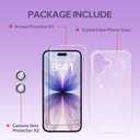 BERFY for iPhone 17 Case for Women, Clear Glitter Shockproof Protective Case, Anti-Yellowing, with Screen Protector & Camera Lens Protector 6.3", Diamond Sparkle Clear