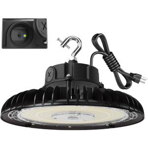 Adiding 200W LED High Bay Light, Wattage Adjustable UFO LED Warehouse Lights 0-10V Dimmable 100-277V Bright Barn Lights 5000K with US Plug for Shop, Workshop, Factory, Gym, DLC ETL UL Listed 120W 150W