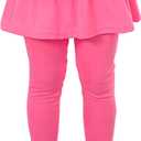 RieKet Girls School Uniform Pants Warm Stretchy Athletic Leggings with Skirt Rose 5-6 Years