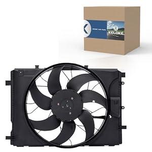 Engine Radiator Cooling Fan Assembly Compatible with Mercedes-Benz C230/ C250/ C300/ C350/ C63 AMG, E250/ E300/ E350/ E400/ E550, GLK250/ GLK300/ GLK350, CLA250/ GLA200/ GLA250, CLS400, Replace 2045000293 621-373