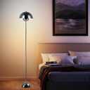 COSYLUX Modern Floor Lamp for Living Room, Industrial Tall Standing Lamp for Bedroom, Metal Shade Reflecting Light Reading Floor Lamp for Office, Nursery Room, Corner(Chrome)