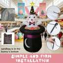 IHGYT 5 Ft Inflatable Easter Bunny in Magic Hat Yard Decoration, Cute Wizard Rabbit Popping Out of Top Hat with LED Lights, Blow Up Lawn Decor for Easter, Birthday Party, Indoor Outdoor Home Garden