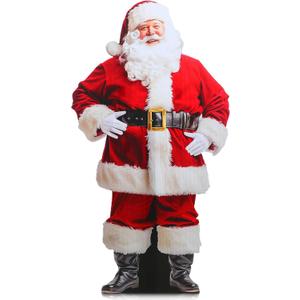 Chunful 5 ft Christmas Santa Cardboard Cutout Stand-up Life Size Ho! Ho! Santa Claus Stand up Photo Props Christmas Claus Standup Backdrops for Xmas Winter Holidays Decor Supply(Realistic)