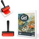 Gel Printing Pad with Brush - Reusable Gel Plate for Monoprinting, Stamping & Texture Art, Includes Mini Roller Brush - Non-Toxic Art Tool for Beginners, Artists & Therapy (Size: 5 * 7inch)
