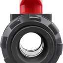 DERNORD PVC True Union Ball Valve NPT Threaded with Full Port, EPDM O-Rings, and Reversible PTFE Seats, Rated at 200 PSI (1.5 Inch NPT Threaded)