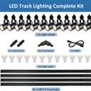 GU10 LED Black Track Lighting Complete Kit, 3000K Warm White, 12 Packs GU10 Dimmable Ceiling Spotlight Fixture with 13.12ft H Type Track Rails, Replaceable 10W LED Bulbs for Home
