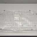 Stainless Steel Sink Grid and Protectors for Bottom of Kitchen Sink, 26" x 14" with Rear Drain for Single Sink Bowl (26" X 14 1/16")