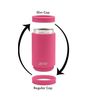 DUALIE 3 in 1 Insulated Can Cooler - Universal Size for 12 oz Cans, Slim Cans, and Bottles ( Magenta )