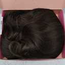 PANEWAY Hair Topper 16Inch Hair Toppers For Women with Thinning Hair 6.5x6.5 Ladies Wiglets Toppers Hair Pieces for Women - Dark Brown with Highlights (16 Inch)