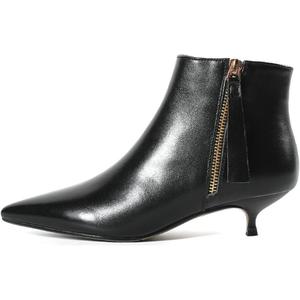 BMLDCWSE Loafers For Women Cow Leather Low Heels Ankle Boots for Women Stylish Office Dress Shoes in Black and White for Spring Autumn, (Black, Size 10)