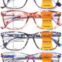 CLASAGA Progressive Multifocus Reading Glasses for Women, Pattern Print Blue Light Block Stylish Ladies Computer Readers (Pattern Design-2)
