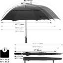 G4Free 62 Inch Automatic Open Golf Umbrella Oversize Extra Large Double Canopy Vented Windproof Waterproof Stick Umbrellas