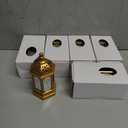 Hying 6 Pieces Ramadan Lanterns Decoration 5.2" Height Size Hanging Lamp Eid Mubarak Flameless Candle Lanterns Ramadan Eid-ul-fitr Gift Lamp for Home Tabletop Decor-Golden
