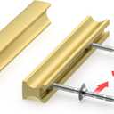homdiy 10 Pack Adjustable Brushed Brass Cabinet Pulls 1" to 4" (25-102mm) Adjustable Hole Distance Drawer Pulls