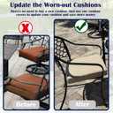 FLYMEI Patio Cushion Covers 22x22x3 Waterproof Outdoor Cushion Cover Replacement 2Packs Outdoor Seat Cushion Slipcover for Rattan Chair Sofa, Beige