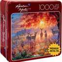 Buffalo Games Abraham Hunter Deer Scene 1000 Piece Jigsaw Puzzle - Collector's Tin, 26.6 x 19 in, Ages 14+ - Precision-Cut Pieces - Poster Included - Nature Puzzle for Adults