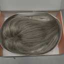 S-noilite Real Human Hair Toppers for Women - 100% Human Hair, 2.25"*6" Lace Silk Base, 10 inch Dark Chocolate Brown