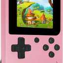 Mini Retro Handheld Games Console, Built-in 400 Video Games, Portable Video Gaming Player with 3.0 Inch IPS Screen and Rechargeable Battery(Pink)