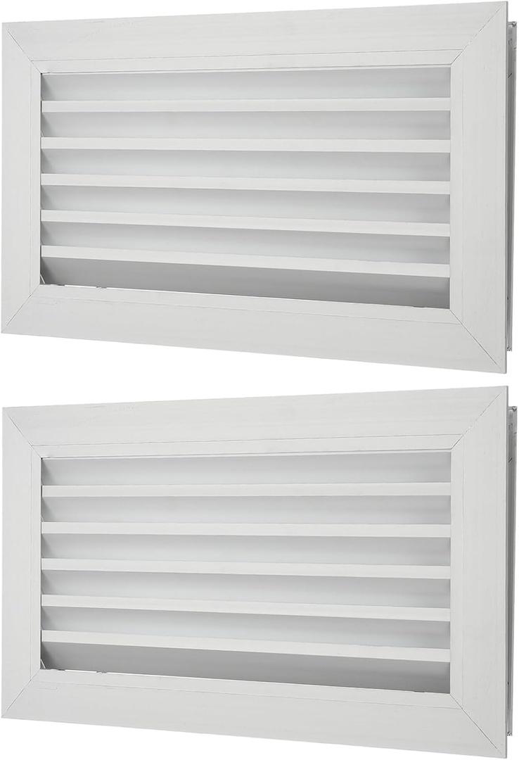 PATIKIL Door Air Vent Cover, 2 Pcs 16" x 8", Aluminum Grille Ventilation Cover Louvered for Cabinet Wardrobe Door, Silver Tone