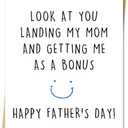 4 x OJsensai Funny Stepdad Fathers Day Card from Step Son Daughter, Gifts for Bonus Dad, Happy Fathers Day for Step Dad