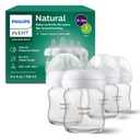 Philips Avent Natural Glass Baby Bottles with Natural Response Nipples (Slow Flow, Flow 2), 4oz, 4-Pack, SCY910/04
