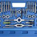 40pcs Metric Tap and Die Set, Metric Standard Rethreading Tool Kit, Coarse and Fine Threads for Cutting External and Internal Threads, Essential Repair Tool Kit with Thread Wrench