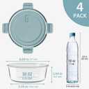 30oz Glass Meal Prep Containers with Lids, Airtight 3.75 Cup Food Storage Containers Set, Heat-Resistant BPA-Free Glass Containers for Soup Leftover, Microwave, Dishwasher, and Freezer Safe (4 Packs)