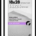 Americanflat 18x28 Picture Frame with Polished Plexiglass - Set of 2 - Use as 14x24 Frame with Mat or Display 18x28 Photo Without Mat - Galleria Collection - Picture Frames for Wall Display - Black