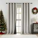 ZJDECOR Grey Full Blackout Window Curtain Panels with Gold Geo Moroccan Metallic Printed Pattern,Modern Grommet Drapes for Bedroom,Thermal Insulated Window Treatment,52" Wx84 L(Pack of 2),Grey/Gold