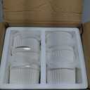 MALACASA Ramekins 8 oz Oven Safe, Porcelain Creme Brulee Ramekins Pudding Custard Cups Ceramic Souffle Dishes Ramakan Ramiken Ramicans Baking Bowls Set of 6, White, Series RAMEKIN-DISH