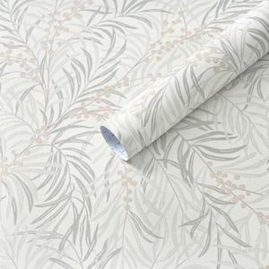 Vintage Peel and Stick Wallpaper for Bedroom Beige Leaf Self-Adhesive
